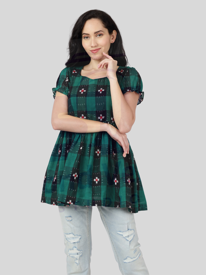 Handloom Sambalpuri Ikat Cotton Short Top