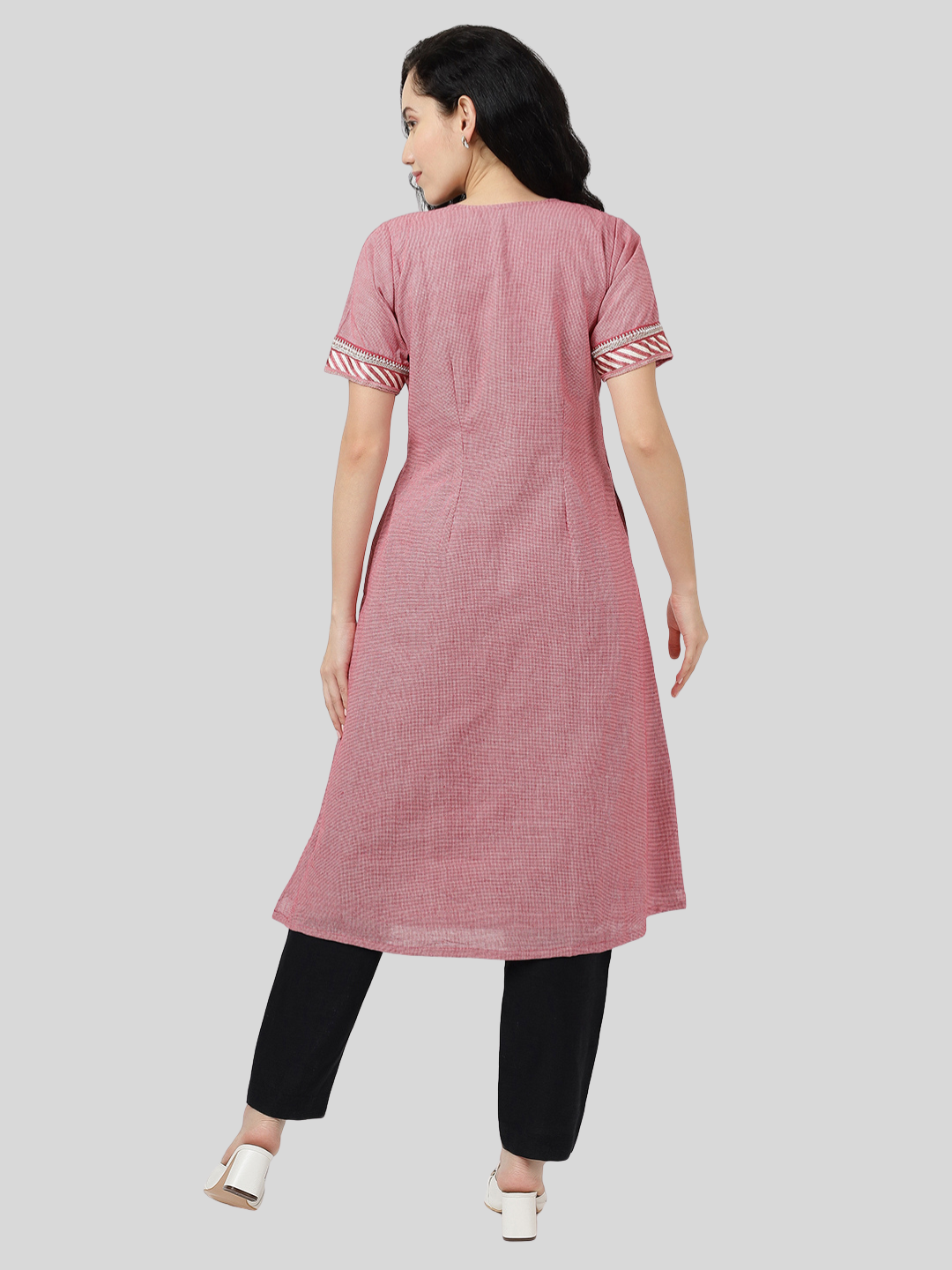 Pure Cotton A Line Kurti in Handloom Fabric