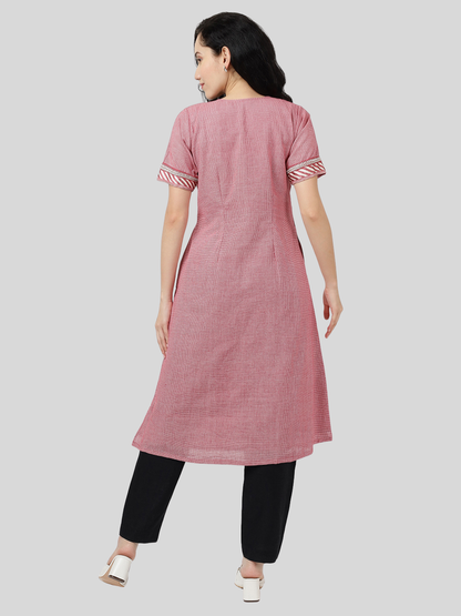 Pure Cotton A Line Kurti in Handloom Fabric
