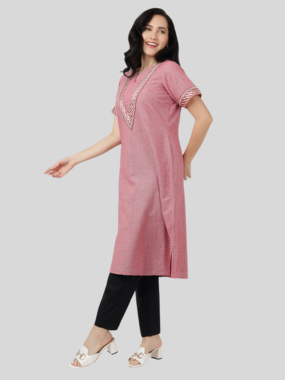 Pure Cotton A Line Kurti in Handloom Fabric