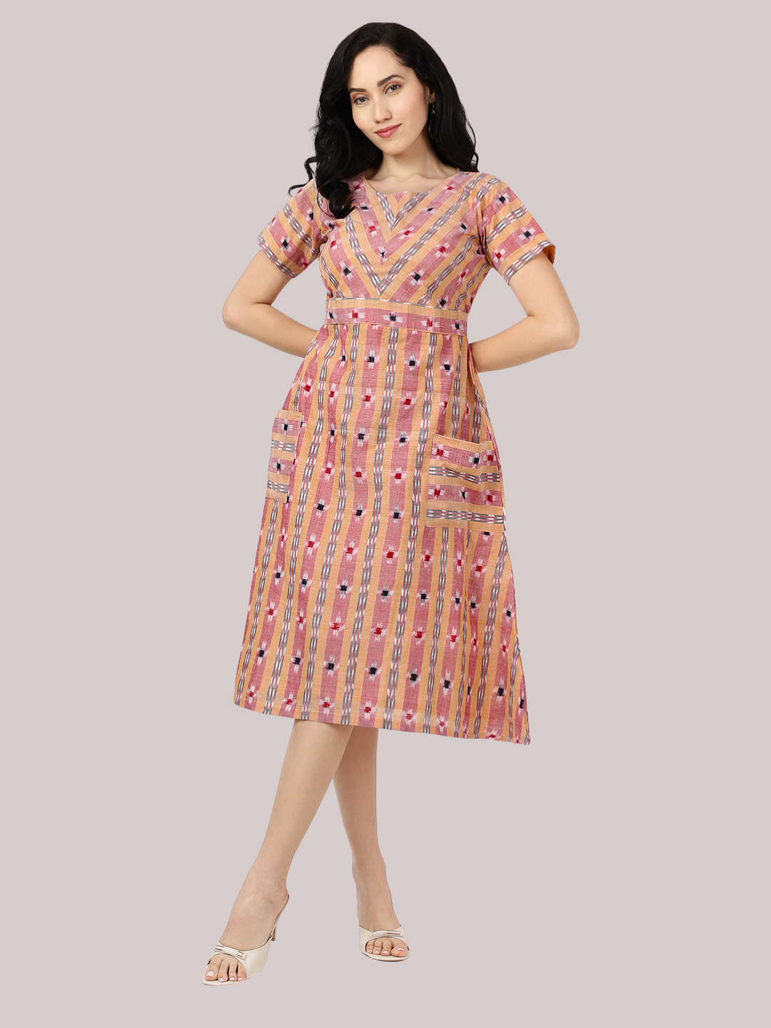 Cotton dress in Premium Handwoven Sambalpuri Ikat Fabric