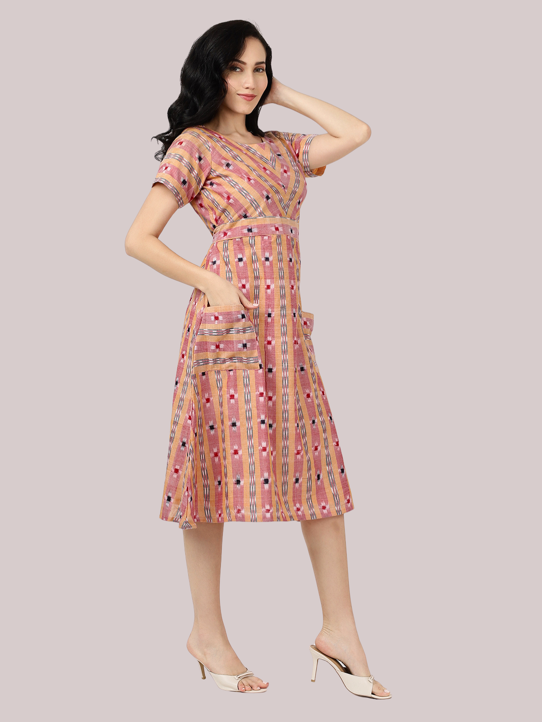 Cotton dress in Premium Handwoven Sambalpuri Ikat Fabric
