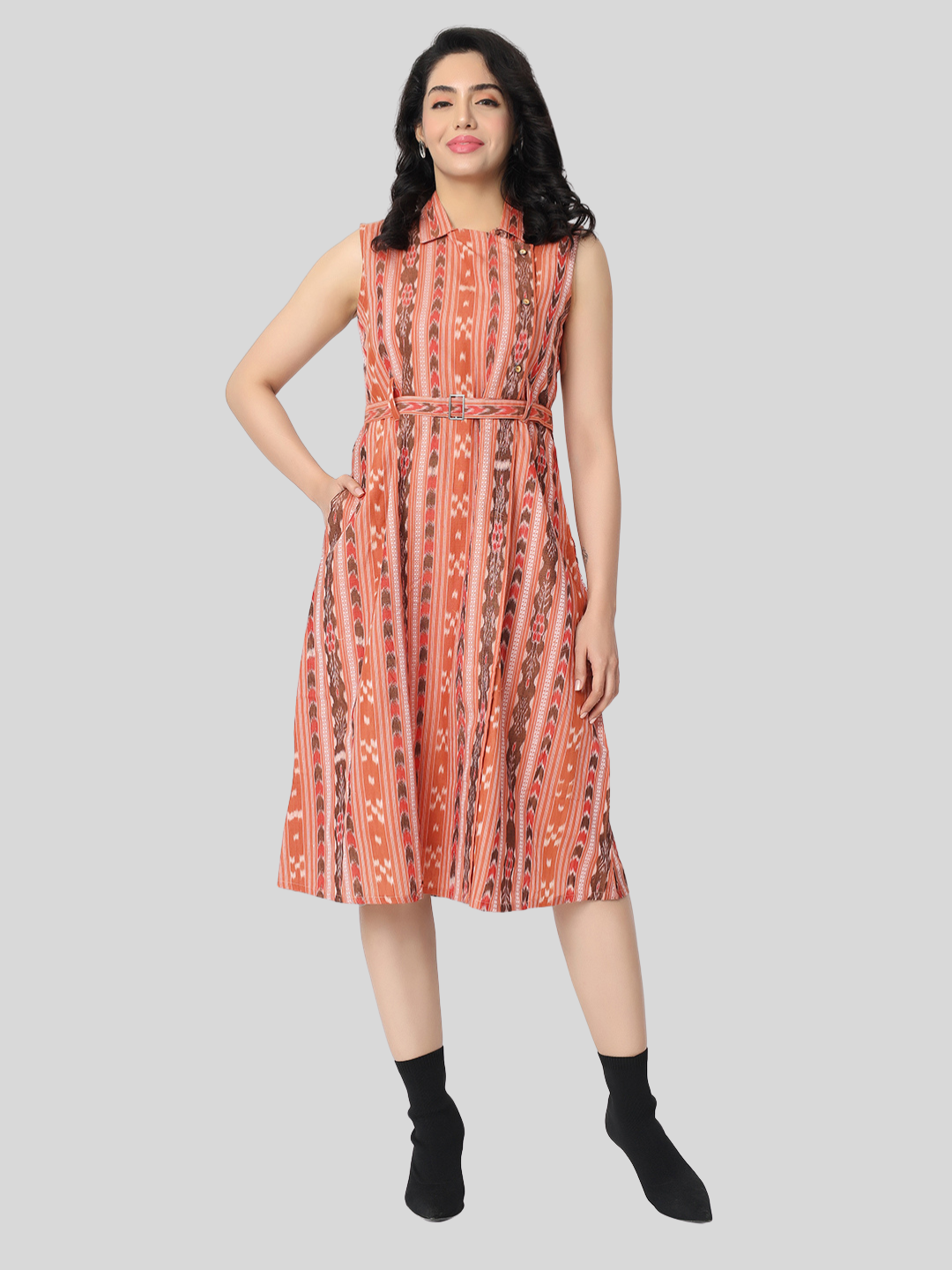 Cotton Dress in Handloom Sambalpuri Ikat Fabric
