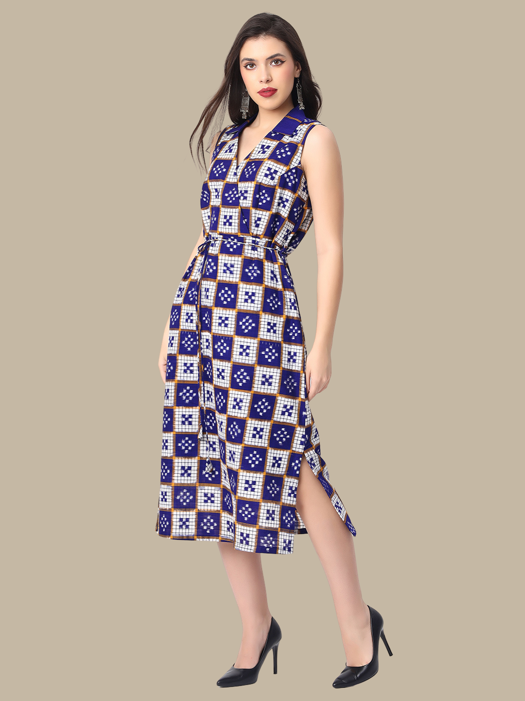 Exquisite cotton dress in Premium Handwoven Sambalpuri Ikat Fabric