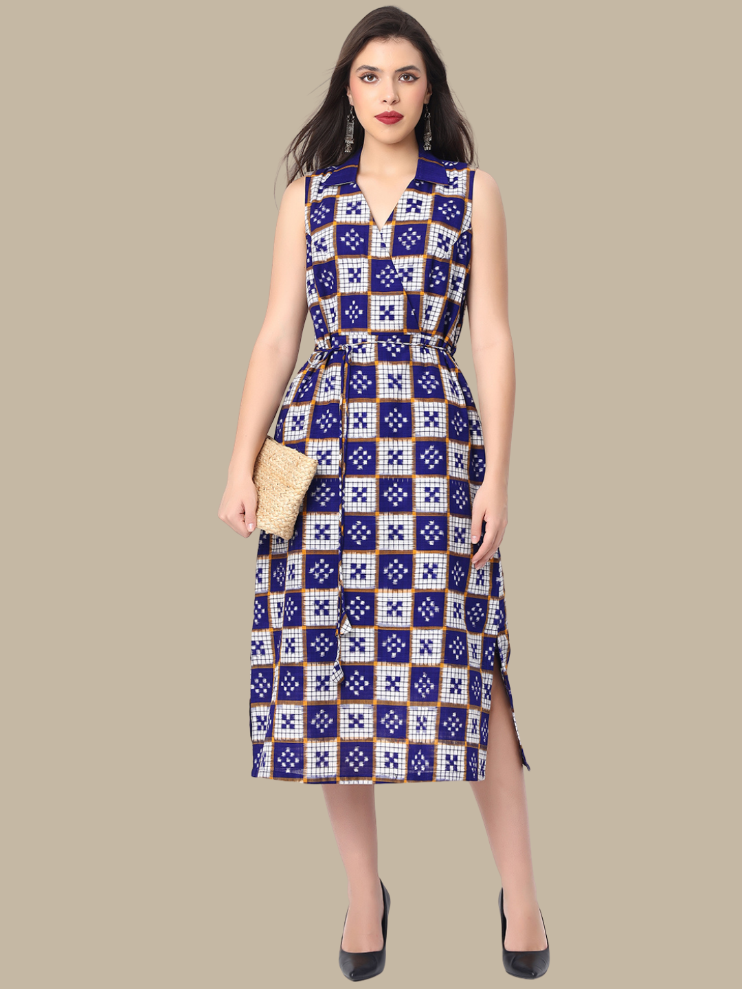 Exquisite cotton dress in Premium Handwoven Sambalpuri Ikat Fabric