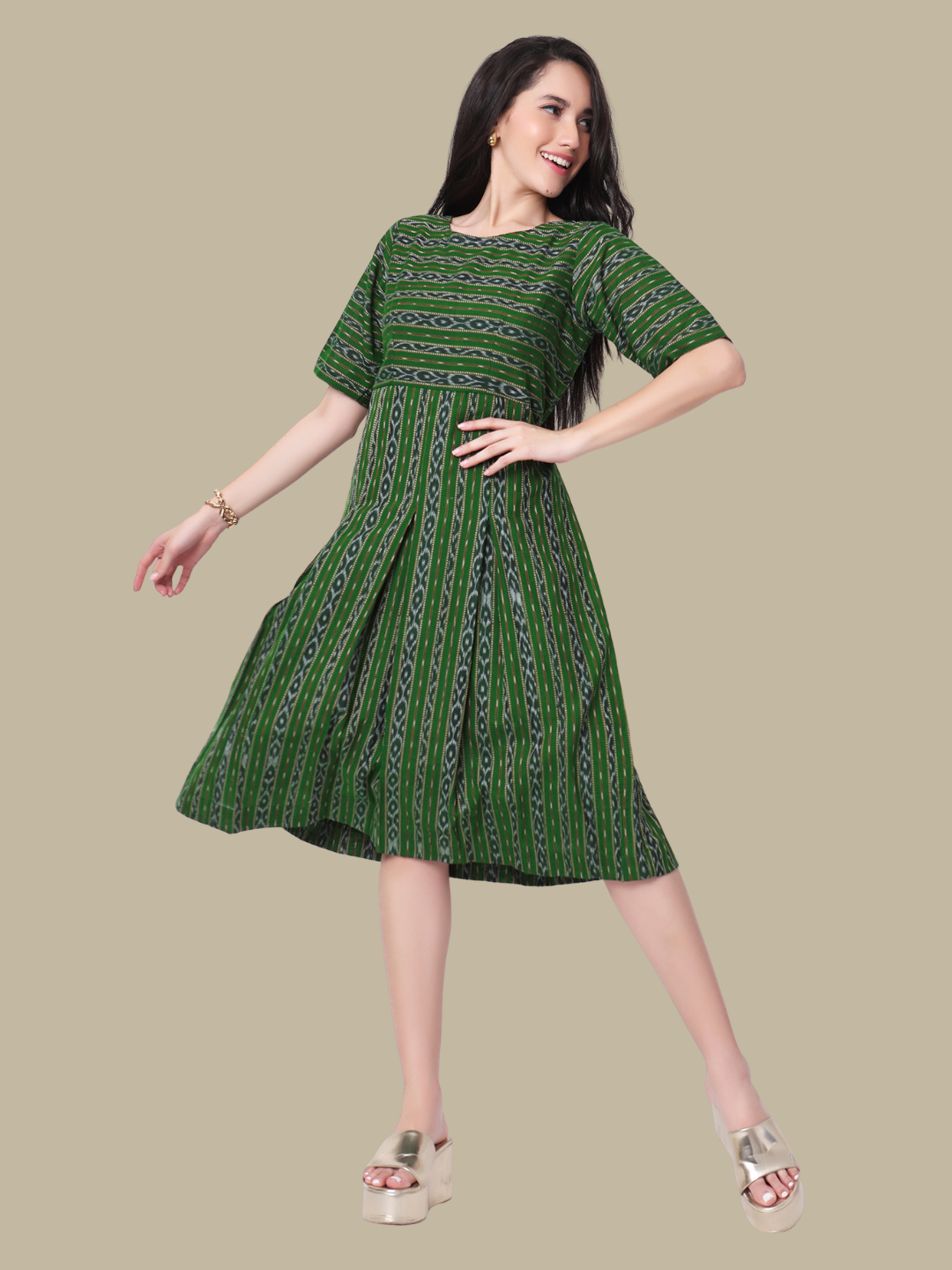 Cotton dress in Sambalpuri Ikat Fabric