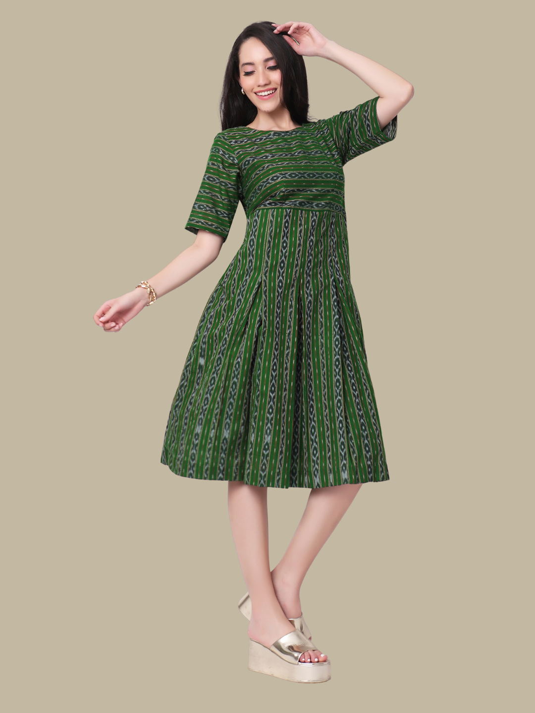 Cotton dress in Sambalpuri Ikat Fabric
