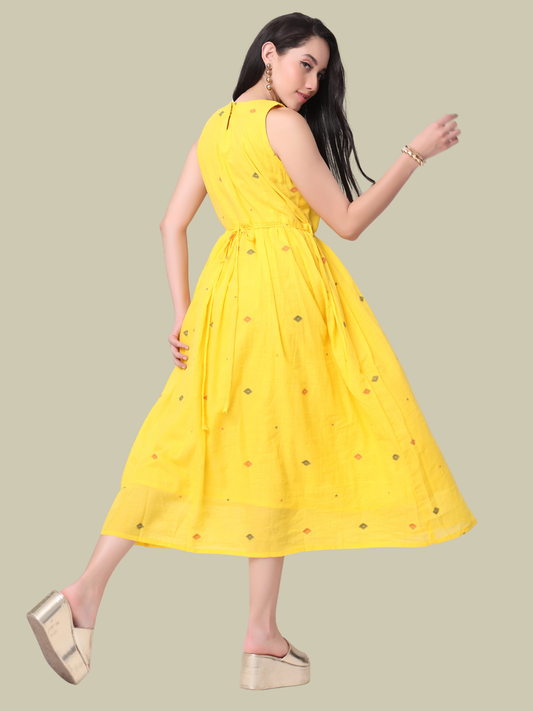 Pure Cotton Dress from Handwoven Jamdani Fabric