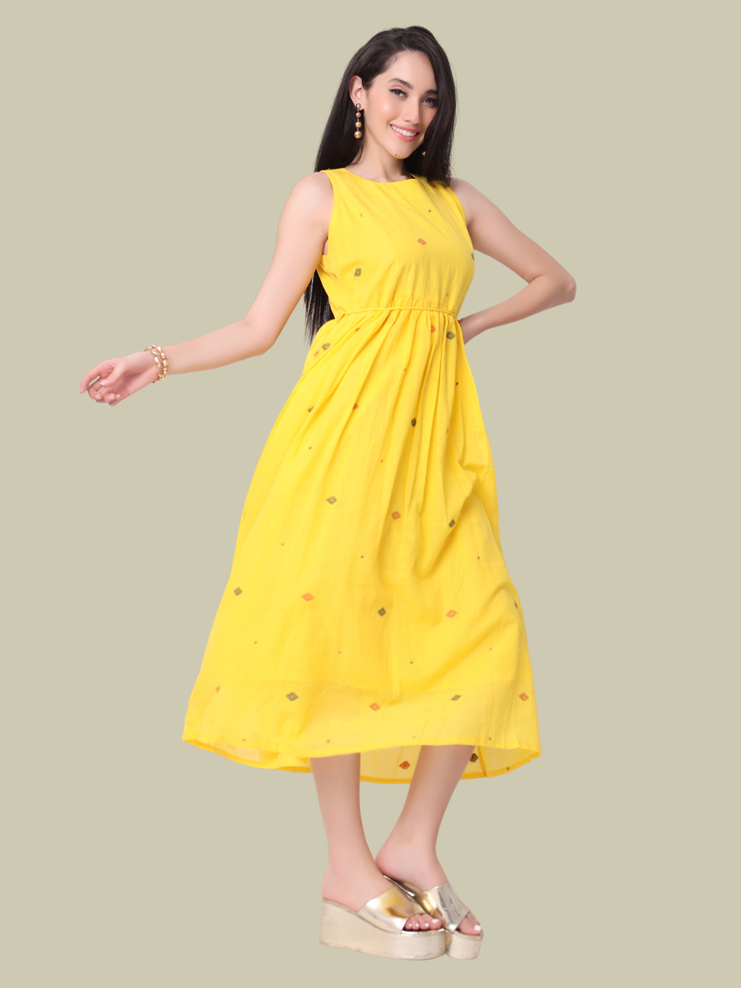 Pure Cotton Dress from Handwoven Jamdani Fabric