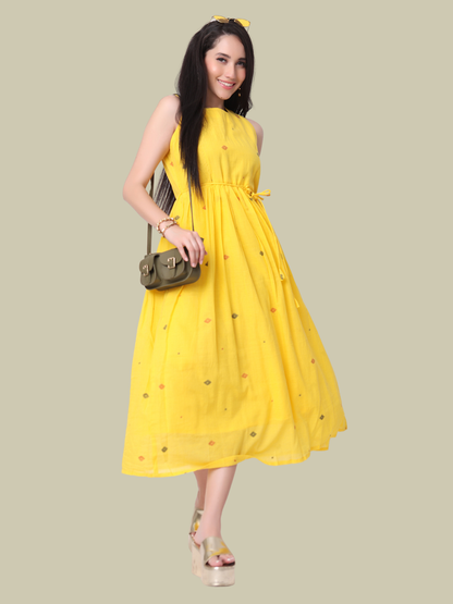 Pure Cotton Dress from Handwoven Jamdani Fabric