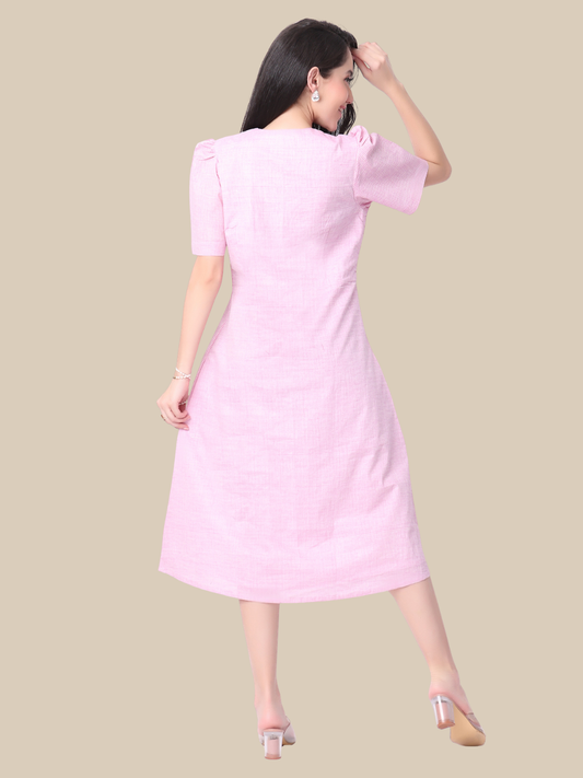 One Piece Dress in Pure Cotton Handloom  Fabric
