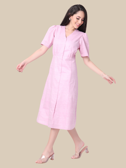 One Piece Dress in Pure Cotton Handloom  Fabric