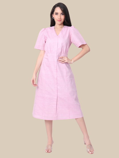 One Piece Dress in Pure Cotton Handloom  Fabric