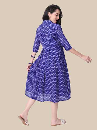 Cotton One Piece Dress in Handloom Sambalpuri Ikat Fabric