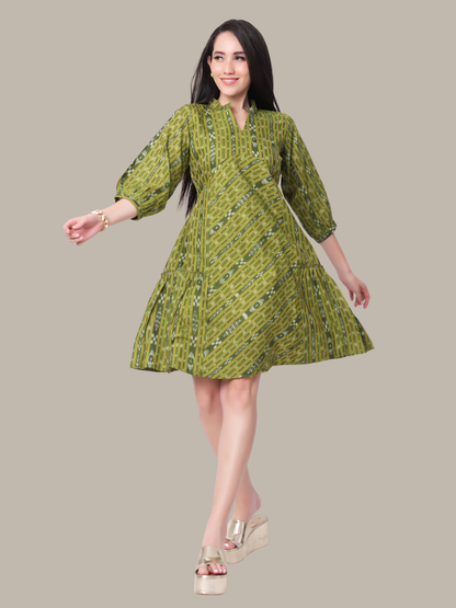 Cotton One Piece Dress in Handloom Sambalpuri Ikat Fabric