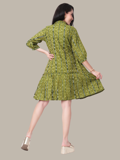 Cotton One Piece Dress in Handloom Sambalpuri Ikat Fabric