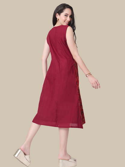 Cotton One Piece Dress in Handloom Sambalpuri Ikat Fabric
