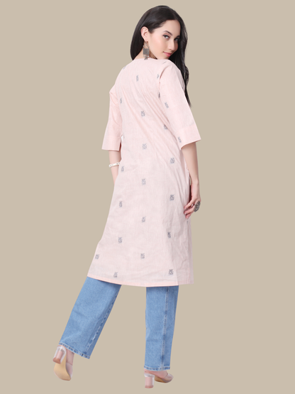 Pure Cotton Straight Kurti in Handloom Fabric