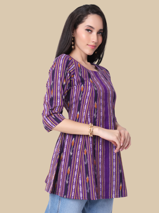Handloom Ikat Cotton Short Top