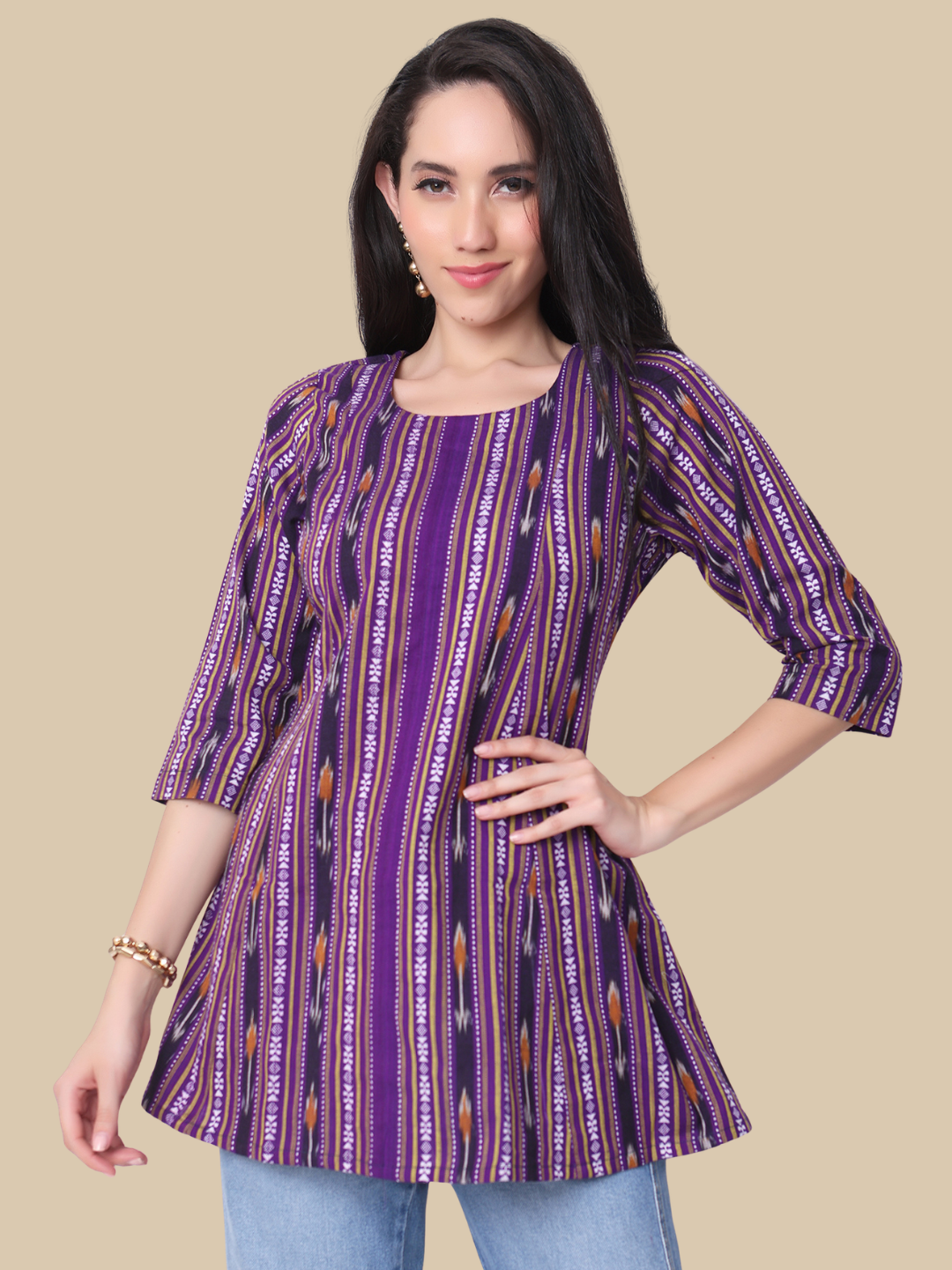 Handloom Ikat Cotton Short Top