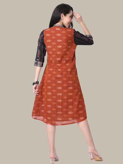 Cotton dress in Handwoven Sambalpuri Ikat Fabric