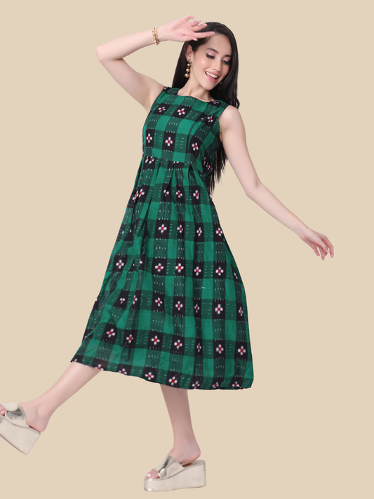 Handloom cotton dress in Premium Double Ikat Sambalpuri fabric