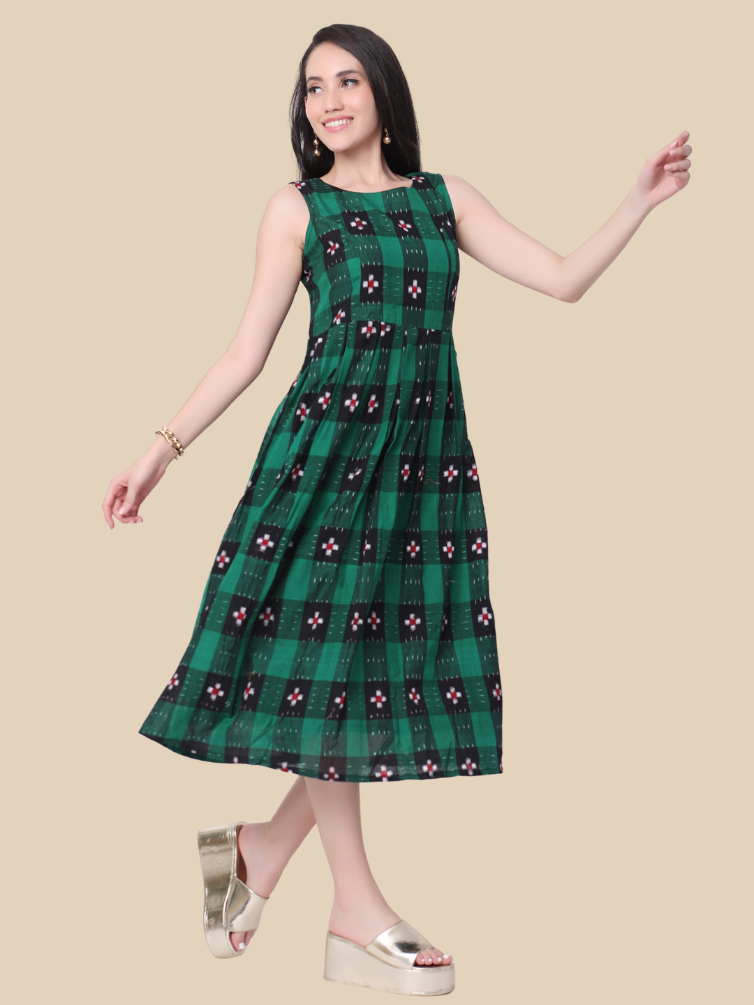 Handloom cotton dress in Premium Double Ikat Sambalpuri fabric
