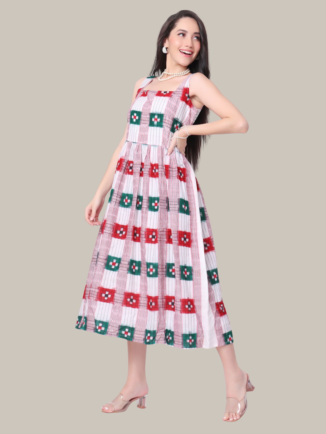 Exquisite Handloom Sambalpuri Ikat Cotton Dress