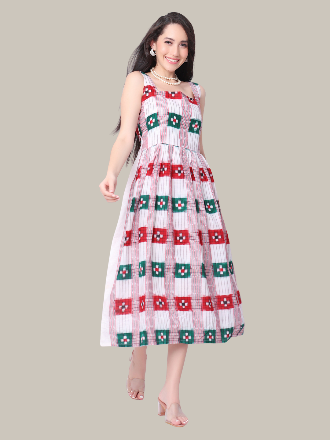 Exquisite Handloom Sambalpuri Ikat Cotton Dress