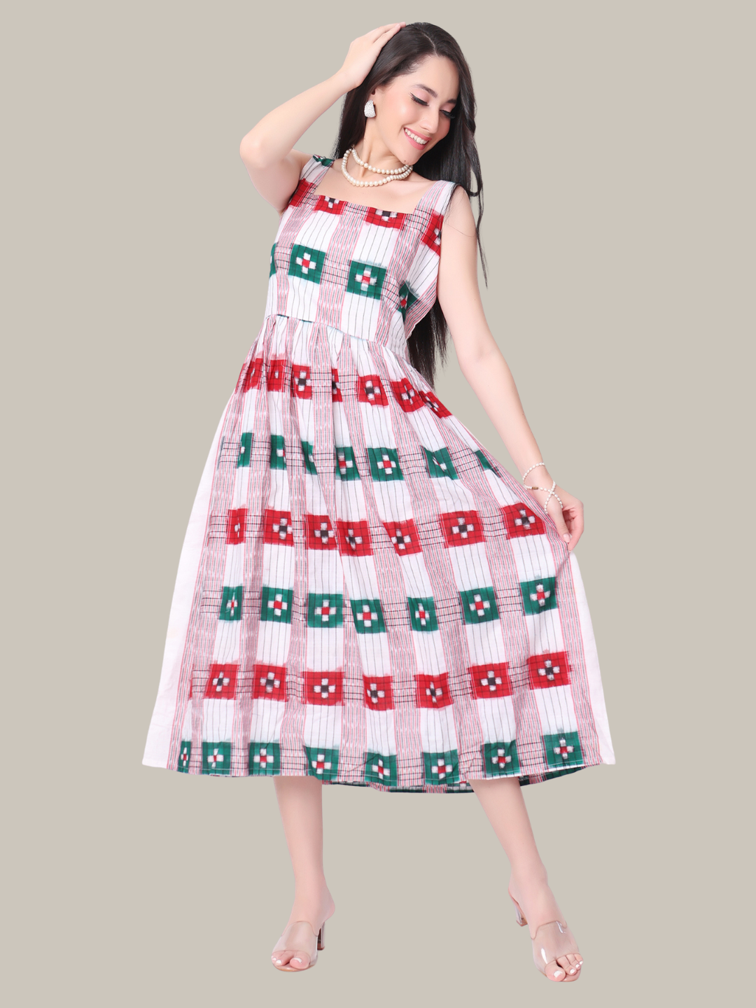 Exquisite Handloom Sambalpuri Ikat Cotton Dress