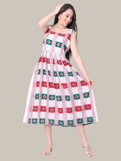 Exquisite Handloom Sambalpuri Ikat Cotton Dress