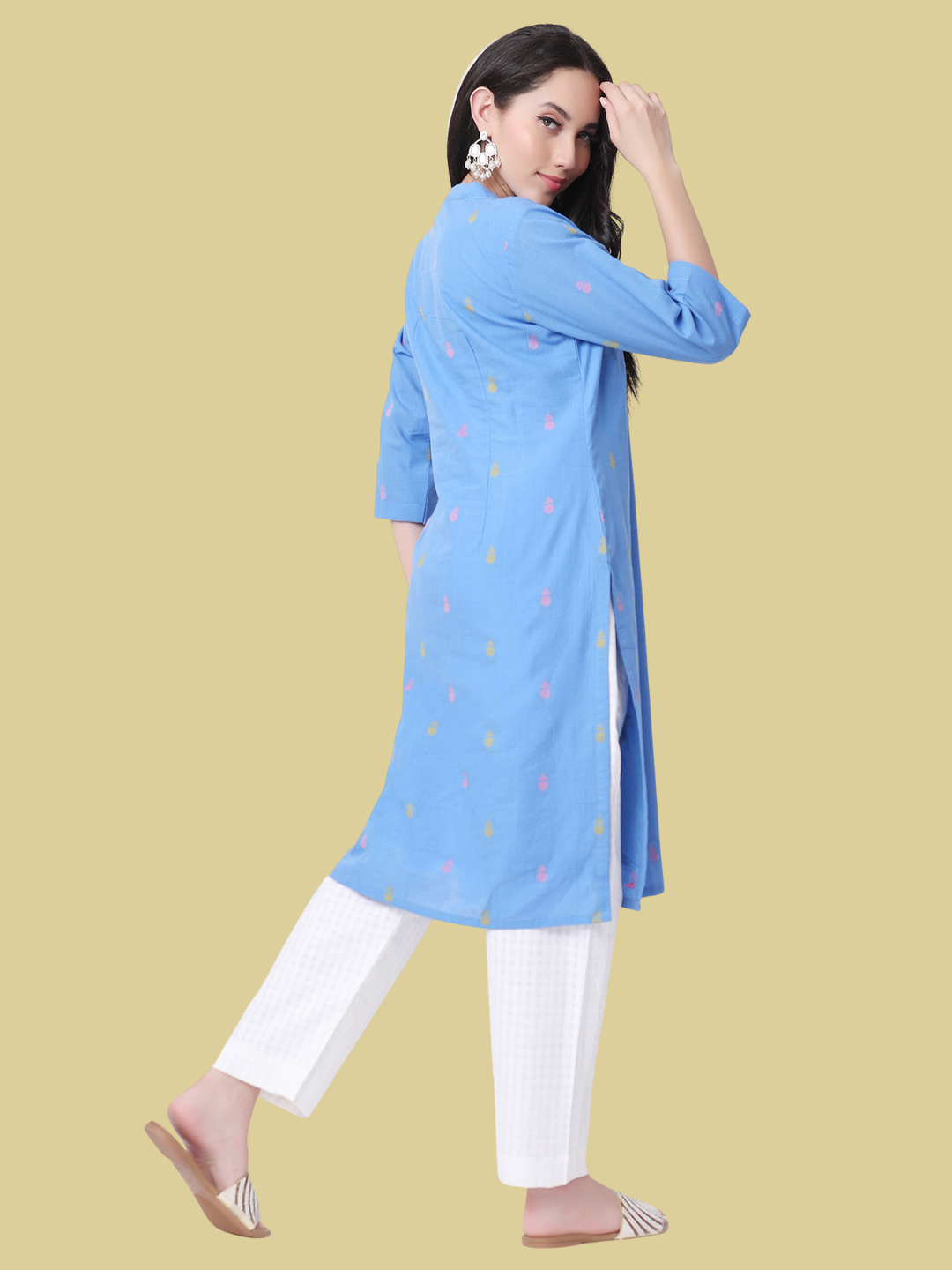 Pure Cotton Straight Kurti in Handloom Fabric