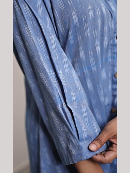 Cotton One Piece Dress in Handloom Ikat Fabric