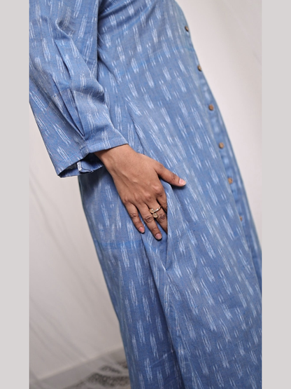 Cotton One Piece Dress in Handloom Ikat Fabric