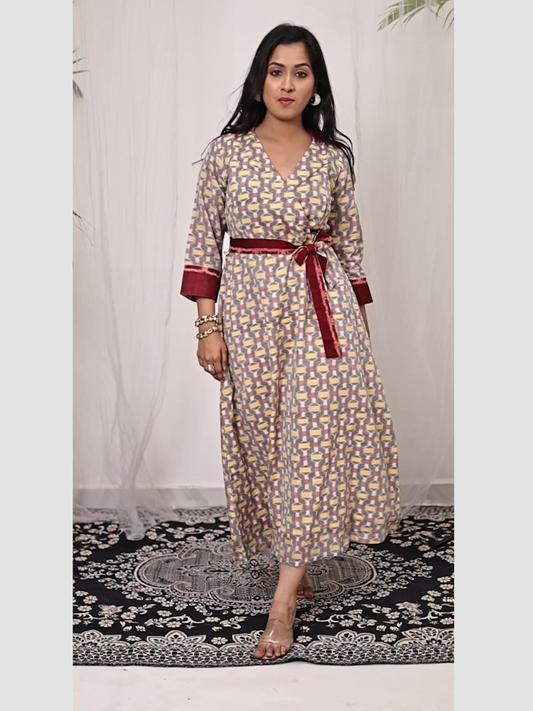 Cotton dress in Handwoven Premium Double Ikat Sambalpuri Fabric
