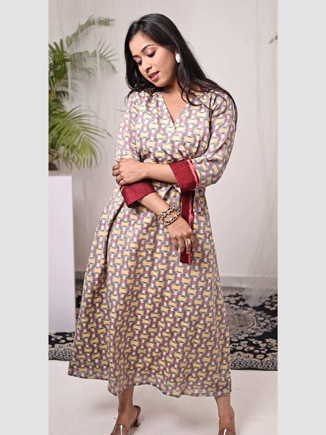 Cotton dress in Handwoven Premium Double Ikat Sambalpuri Fabric