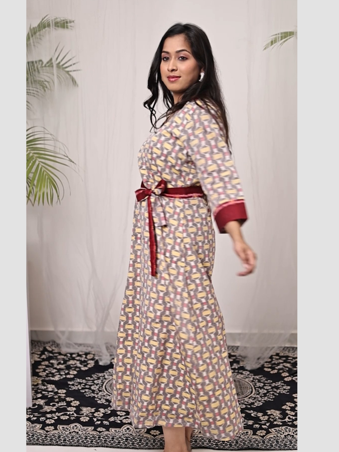 Cotton dress in Handwoven Premium Double Ikat Sambalpuri Fabric