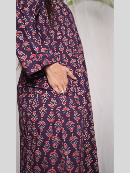 Pure Cotton Dress in Hand Block printed Fabric