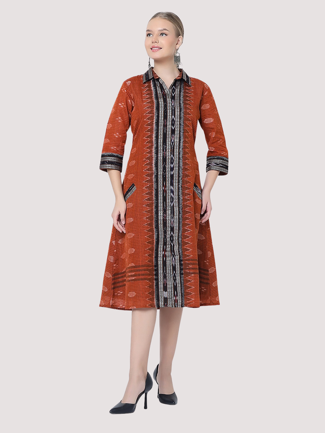 Cotton dress in Handwoven Sambalpuri Ikat Fabric