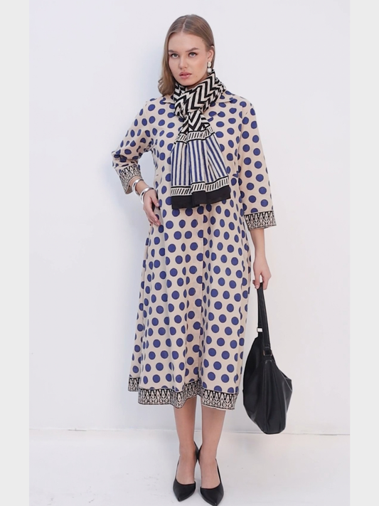 Handloom Cotton Dress in Hand Block printed Fabric