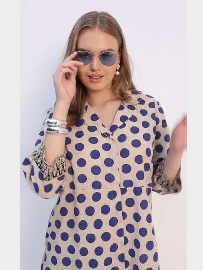 Handloom Cotton Dress in Hand Block printed Fabric
