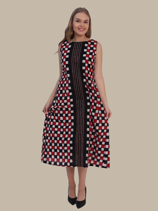 Exquisite cotton dress in Premium Handwoven Sambalpuri Ikat Fabric