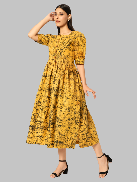 Cotton dress from Handcrafted Batik Print Fabric
