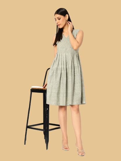 Handloom Cotton Dress in Muslin Khadi Fabric