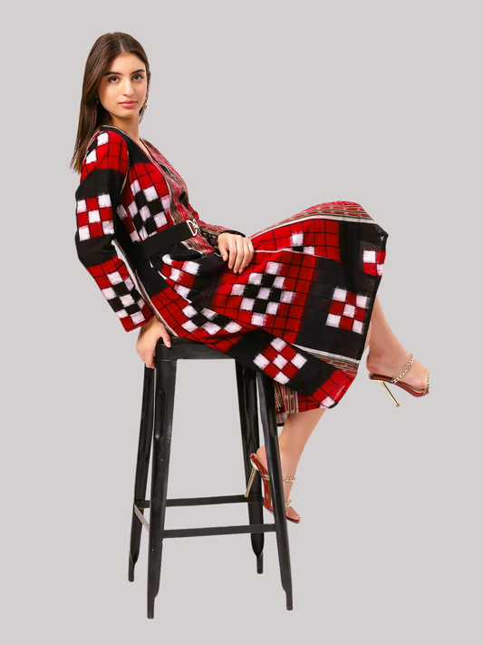 Cotton One Piece Dress in Handloom Sambalpuri Ikat Fabric