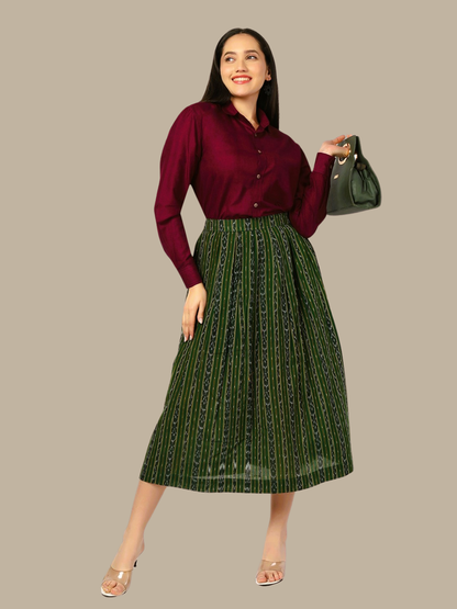 Cotton Two Piece Dress in Handloom Sambalpuri Ikat Fabric