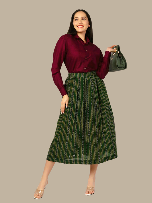 Cotton Two Piece Dress in Handloom Sambalpuri Ikat Fabric