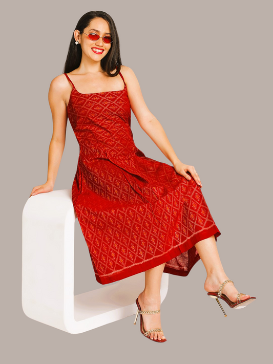 Exquisite Handloom Sambalpuri Ikat cotton dress