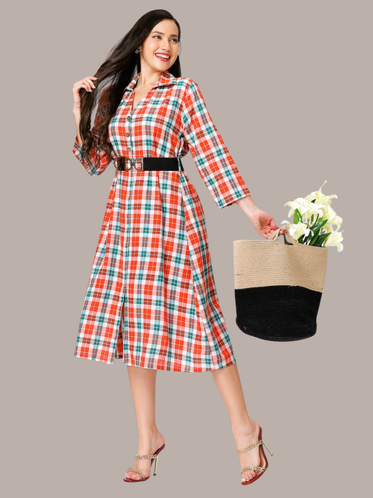 Cotton Dress in Handloom Muslin Khadi Fabric