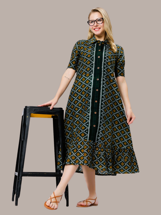 Exquisite Handloom Sambalpuri Ikat cotton dress